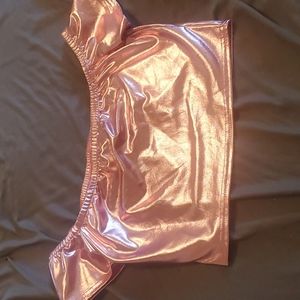 Pink Metallic Crop Top